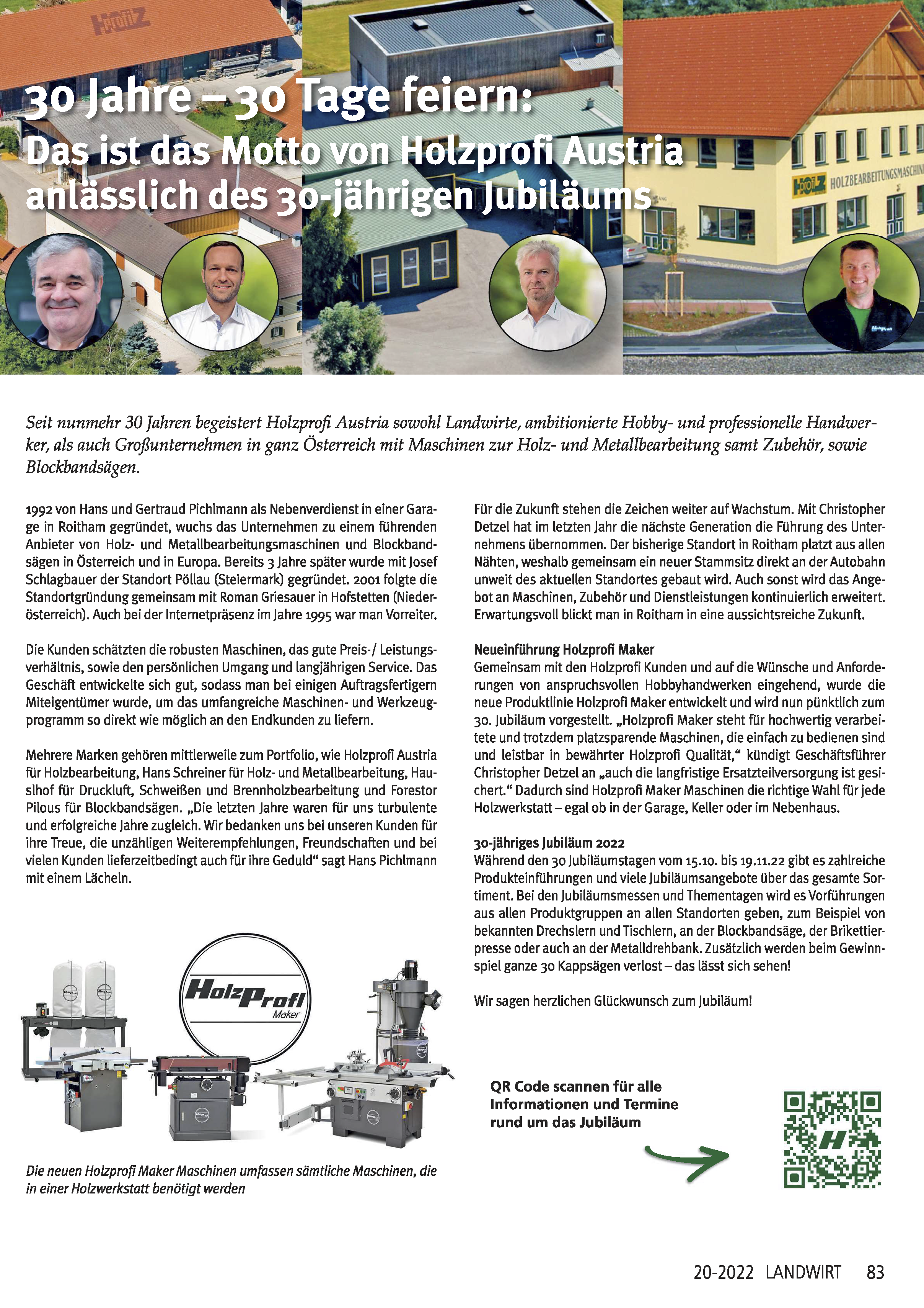 Fang-den-Span-2019-01 Zeitungsbericht Landwirt über 30 Jähriges Jubiläum von Holzprofi Austria